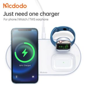 شارژر وایرلس 3 کاره مک دودو مدل MCDODO CH-706 بهمراه کابل شارژ