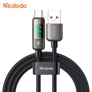 کابل شارژ قطع کن اتومات 100 وات USB به تایپ سی مدل MCDODO CA-3630 مک دودو نمایشگر دیجیتال طول 1.2متر